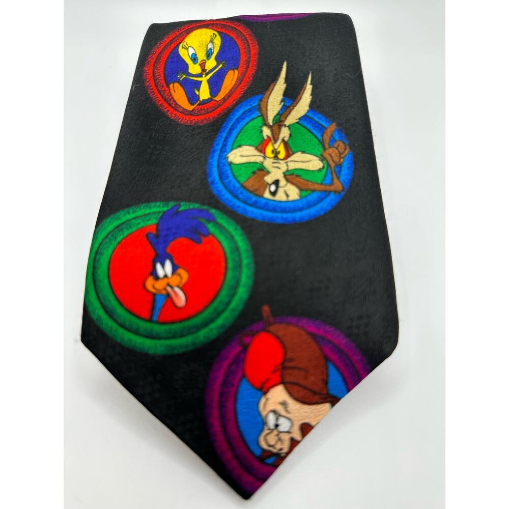 Vintage 1993 Looney Tunes Mania Bugs Bunny Tweety‎ Road Runner Taz tie